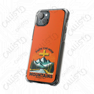 Faith Can Move Mountains Matthew 17:20 Scripture Magnetic Clear Impact Case for iPhone 14 & 15 - MagSafe® Compatible