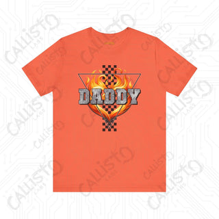 Men’s Flame ’DADDY’ Shirt: Bold and Stylish Tee for Fathers Dads and Cool Dudes - Perfect Gift for Him - Coral