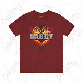 Men’s Flame ’DADDY’ Shirt: Bold and Stylish Tee for Fathers Dads and Cool Dudes - Perfect Gift for Him - Cardinal