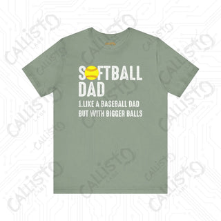 Men’s Funny ’Softball Dad’ Graphic Shirt: Celebrate Dad with Humor and Heart on the Field - Perfect Gift for