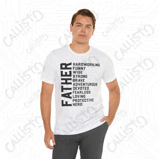 Men’s ’FATHER’ Traits Graphic Shirt: Celebrate Dad with this Stylish and Meaningful Tee - Perfect Father’s Day