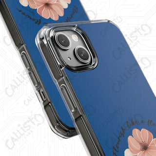 Pslams 103:15 Flourish Like a Flower Magnetic Clear Impact Case for iPhone 14 & 15 - MagSafe® Compatible - Phone Case