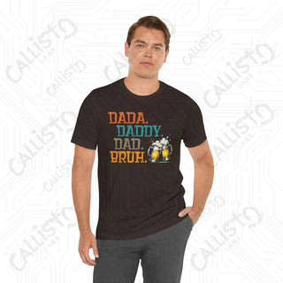 Men’s ’Dada Daddy Dad Bruh’ Beer Glasses Graphic Tee: Cool and Casual Shirt for Dads and Beer Enthusiasts - T-Shirt