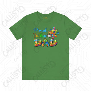 Men’s ’Proud Autism Dad’ Graphic Shirt: Show Support and Love with this Unique Autism Awareness Tee - Leaf / XS