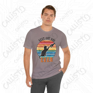 Men’s ’Best Cat Dad Ever’ Graphic Shirt: Celebrate Feline Fatherhood with this Stylish and Fun Tee for Cat Lovers