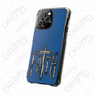 Blue FAITH Bible Scripture Magnetic Clear Impact Case for iPhone 14 & 15 - MagSafe® Compatible - Phone Case