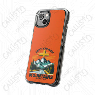 Faith Can Move Mountains Matthew 17:20 Scripture Magnetic Clear Impact Case for iPhone 14 & 15 - MagSafe® Compatible