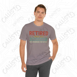 Men’s Funny ’Retired Under New Management’ Shirt: Humorous Gift for Grandpas Perfect for Family Time with