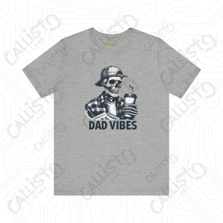 Men’s Horror ’Dad Vibes’ Funny Skeleton Graphic Shirt: Spooky and Hilarious Dad Tee for Horror Enthusiasts