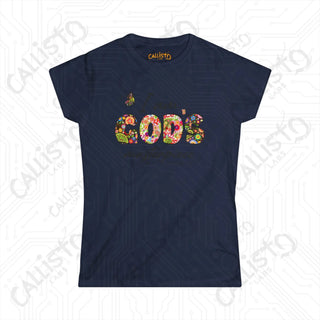 Women’s Softstyle Tee ’I Am God’s Masterpiece’ Ephesians 2:10 with Floral Design Inspirational Christian Shirt