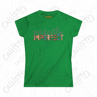 Empowering Women’s Softstyle Tee - ’Perfectly Imperfect’ Inspirational Shirt for Her - Irish Green / S - T-Shirt