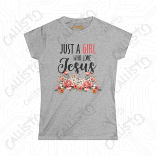 Women’s ’Just a Girl Who Loves Jesus’ Shirt: Inspirational Christian Tee for Women - Faith-Based Apparel - Sport