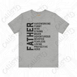 Men’s ’FATHER’ Traits Graphic Shirt: Celebrate Dad with this Stylish and Meaningful Tee - Perfect Father’s Day