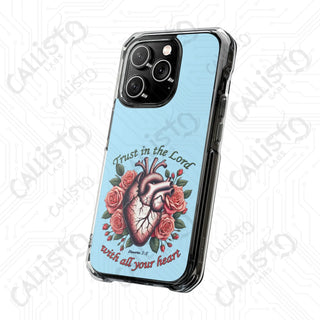 Proverbs 3:5 Trust in the Lord with All of your Heart Magnetic Clear Impact Case for iPhone 14 & 15 - MagSafe®