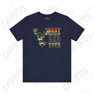 Men’s Funny ’Best Buckin’ Dad Ever’ Shirt: Hilarious Father’s Day Gift Idea for Deer Hunting Dads - Navy / XS - T-Shirt