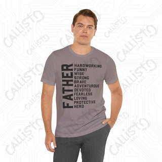 Men’s ’FATHER’ Traits Graphic Shirt: Celebrate Dad with this Stylish and Meaningful Tee - Perfect Father’s Day