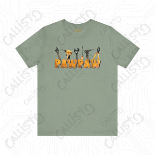 Men’s Graphic Shirt - PAWPAW with Tools Design: Cool and Practical Apparel for Grandpa - Sage / XS - T-Shirt