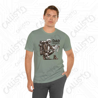 Men’s ’Dad Goals’ Horror Hiking Skeleton with Map Graphic Shirt: Perfect Gift for Adventure-Loving Dads - T-Shirt