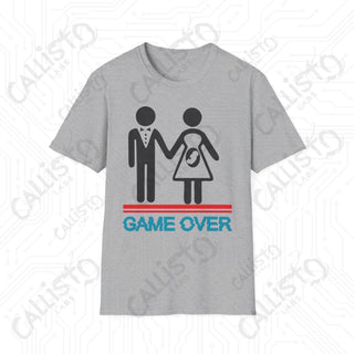 Game Over - Husband and Wife Pregnancy Humor Men's Softstyle T-Shirt