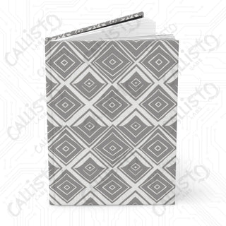 Gray and White Geometric Hardcover Journal Matte - Journal - Paper products