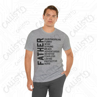 Men’s ’FATHER’ Traits Graphic Shirt: Celebrate Dad with this Stylish and Meaningful Tee - Perfect Father’s Day