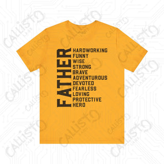 Men’s ’FATHER’ Traits Graphic Shirt: Celebrate Dad with this Stylish and Meaningful Tee - Perfect Father’s Day