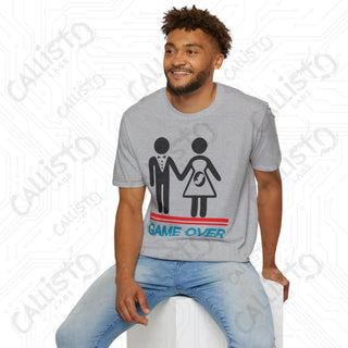 Game Over - Husband and Wife Pregnancy Humor Men's Softstyle T-Shirt