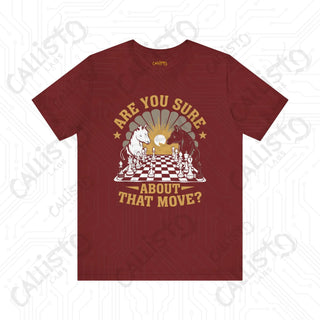 Men’s Chess Shirt - ’Are You Sure About That Move?’ Funny Chess Player Tee for Men - Cardinal / XS - T-Shirt