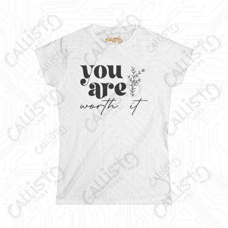 Empowering Women’s ’You Are Worth It’ Softstyle Tee: Stylish & Comfortable Statement Shirt for Self-Love and