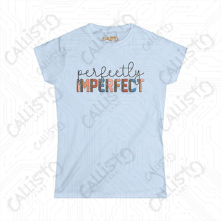 Empowering Women’s Softstyle Tee - ’Perfectly Imperfect’ Inspirational Shirt for Her - Light Blue / S - T-Shirt