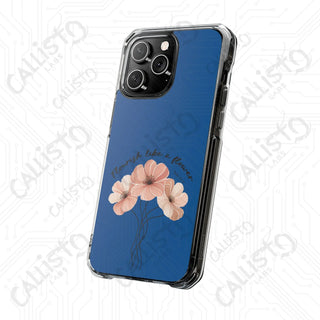 Pslams 103:15 Flourish Like a Flower Magnetic Clear Impact Case for iPhone 14 & 15 - MagSafe® Compatible - Phone Case