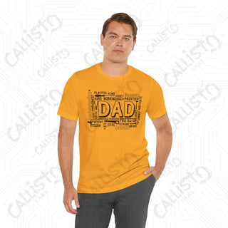 Men’s ’DAD’ Graphic Shirt Celebrating Positive Fatherly Qualities - Perfect Gift for Dads Fathers’ Day Birthday