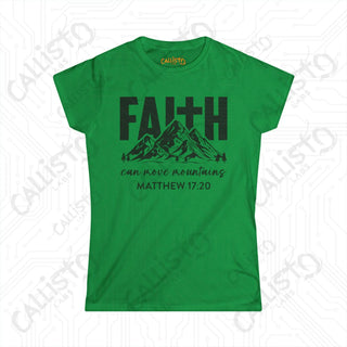 Womens Faith Can Move Mountains Matthew 17:20 Shirt Inspirational Shirt for Hope Comfortable Christian Apparel for Her