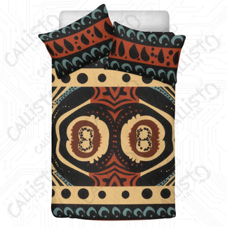 African Print 3-Piece Bedding Set: Duvet Cover with Two Pillowcases