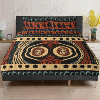 African Print 3-Piece Bedding Set: Duvet Cover with Two Pillowcases