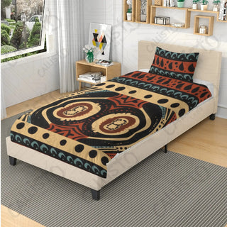 African Print 3-Piece Bedding Set: Duvet Cover with Two Pillowcases