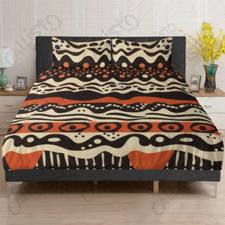 African Print 3-Piece Bedding Set: Duvet Cover with Two Pillowcases