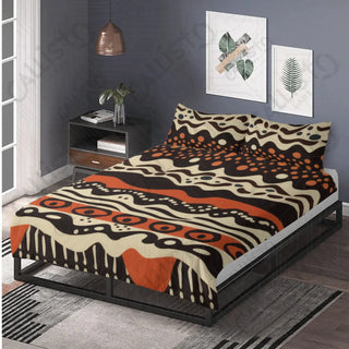 African Print 3-Piece Bedding Set: Duvet Cover with Two Pillowcases