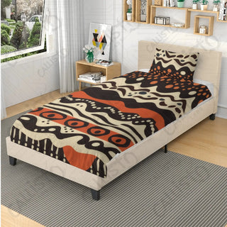 African Print 3-Piece Bedding Set: Duvet Cover with Two Pillowcases