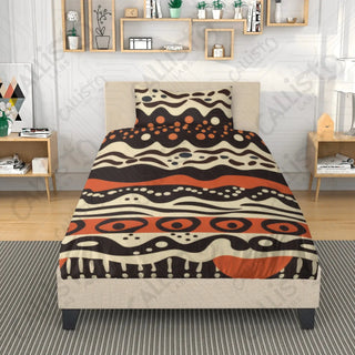 African Print 3-Piece Bedding Set: Duvet Cover with Two Pillowcases