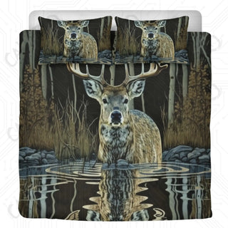 Wilderness Deer Hunting 3 Piece Bedding Set - Duvet Cover and 2 Pillowcases