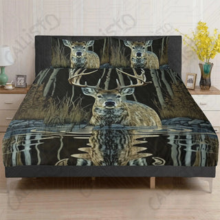 Wilderness Deer Hunting 3 Piece Bedding Set - Duvet Cover and 2 Pillowcases