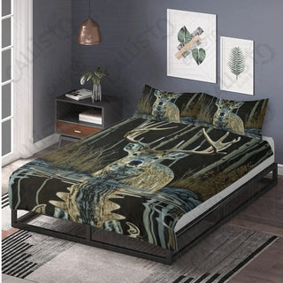 Wilderness Deer Hunting 3 Piece Bedding Set - Duvet Cover and 2 Pillowcases