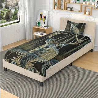 Wilderness Deer Hunting 3 Piece Bedding Set - Duvet Cover and 2 Pillowcases