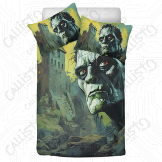 Frankenstein Monster 3 Piece Bedding Set - Duvet Cover and 2 Pillowcases