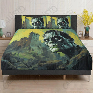 Frankenstein Monster 3 Piece Bedding Set - Duvet Cover and 2 Pillowcases