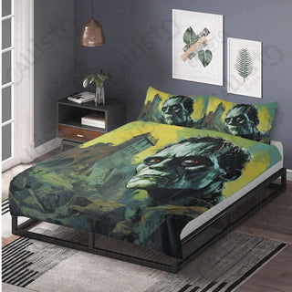 Frankenstein Monster 3 Piece Bedding Set - Duvet Cover and 2 Pillowcases