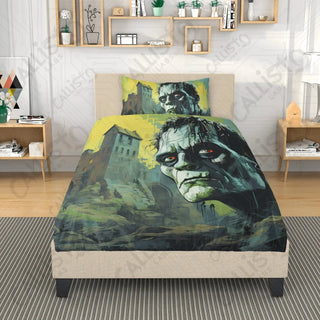 Frankenstein Monster 3 Piece Bedding Set - Duvet Cover and 2 Pillowcases