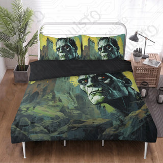 Frankenstein Monster 3 Piece Bedding Set - Duvet Cover and 2 Pillowcases