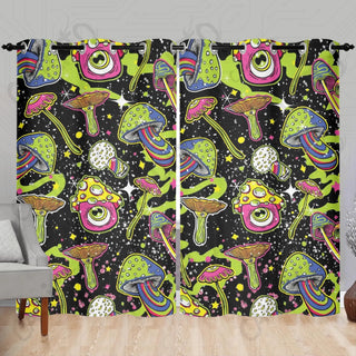 Stay Trippy Little Hippie Mushroom Window Curtains (2 PCS) 84x52 IN